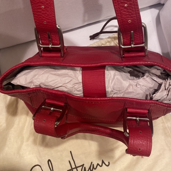 Women’s Cole Haan satchel bag red thick leather beautifully maintained clean - Picture 3 of 9
